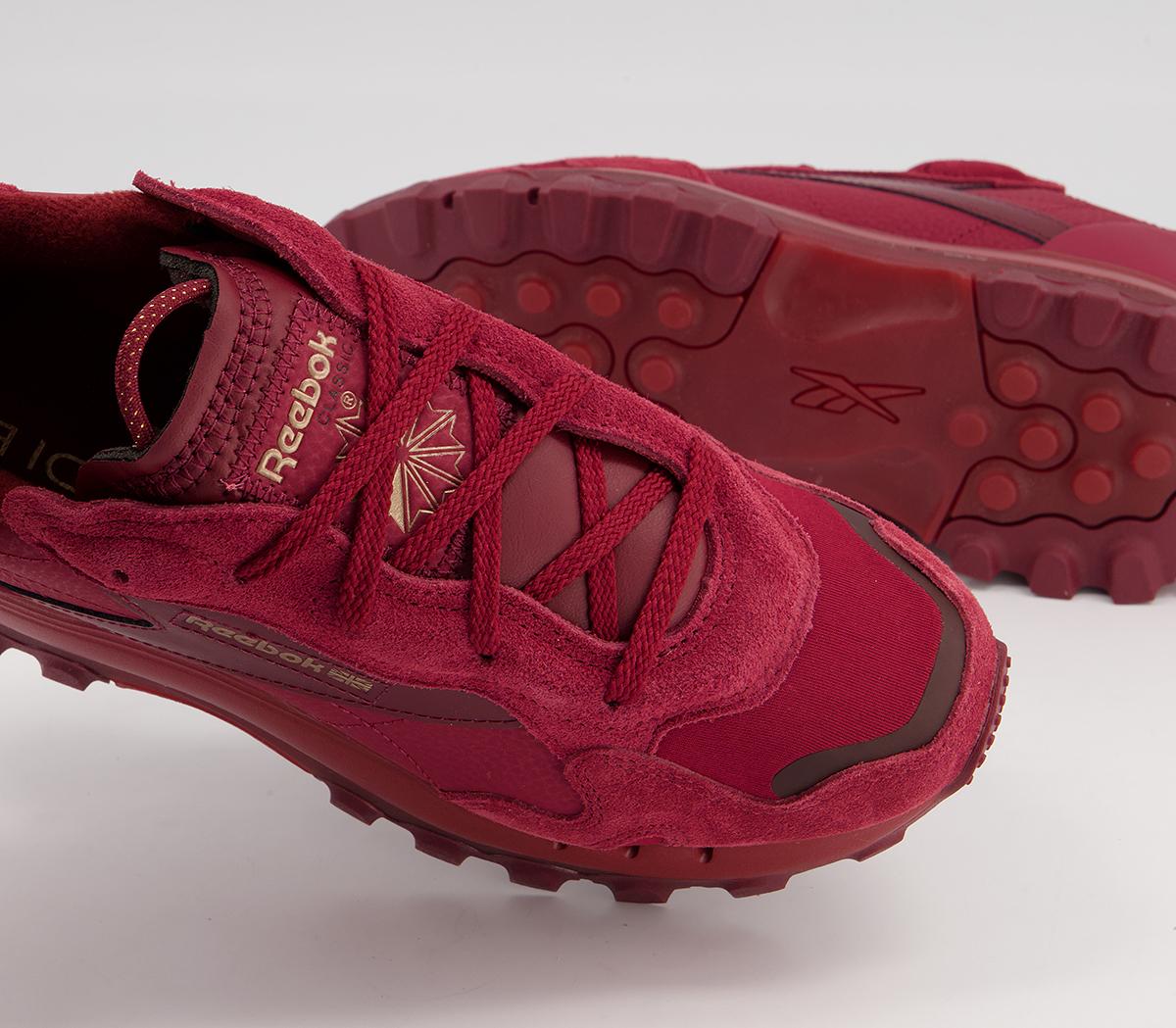 Reebok Classic Leather Cardi Trainers Reebok Classic Leather Cardi Trainers Red Classix Burgandy Golden Bronze