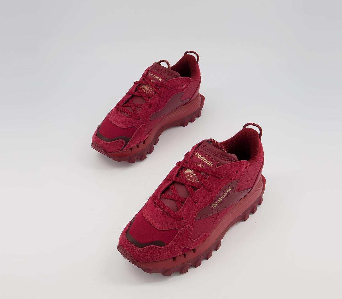 Reebok Classic Leather Cardi Trainers Reebok Classic Leather Cardi Trainers Red Classix Burgandy Golden Bronze