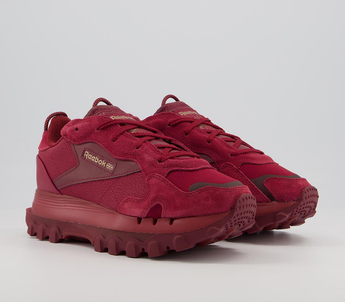 Reebok Classic Leather Cardi Trainers Reebok Classic Leather Cardi Trainers Red Classix Burgandy Golden Bronze