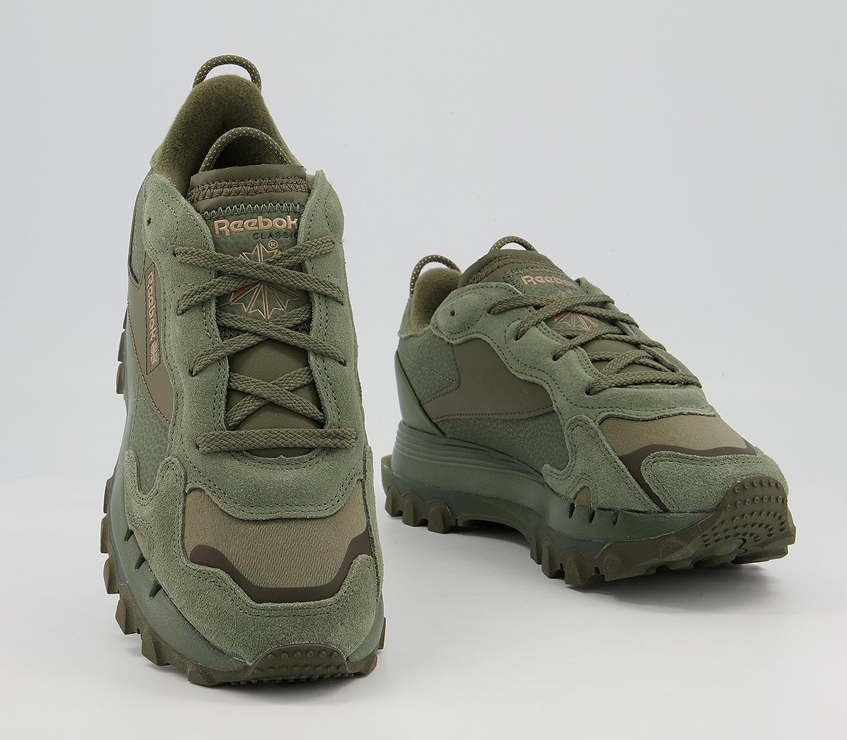 Reebok Classic Leather Cardi Trainers Reebok Classic Leather Cardi Trainers Hunter Green Golden Bronze