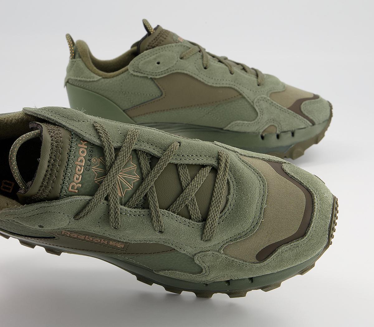 Reebok Classic Leather Cardi Trainers Reebok Classic Leather Cardi Trainers Hunter Green Golden Bronze