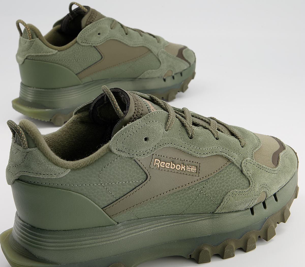 Reebok Classic Leather Cardi Trainers Reebok Classic Leather Cardi Trainers Hunter Green Golden Bronze