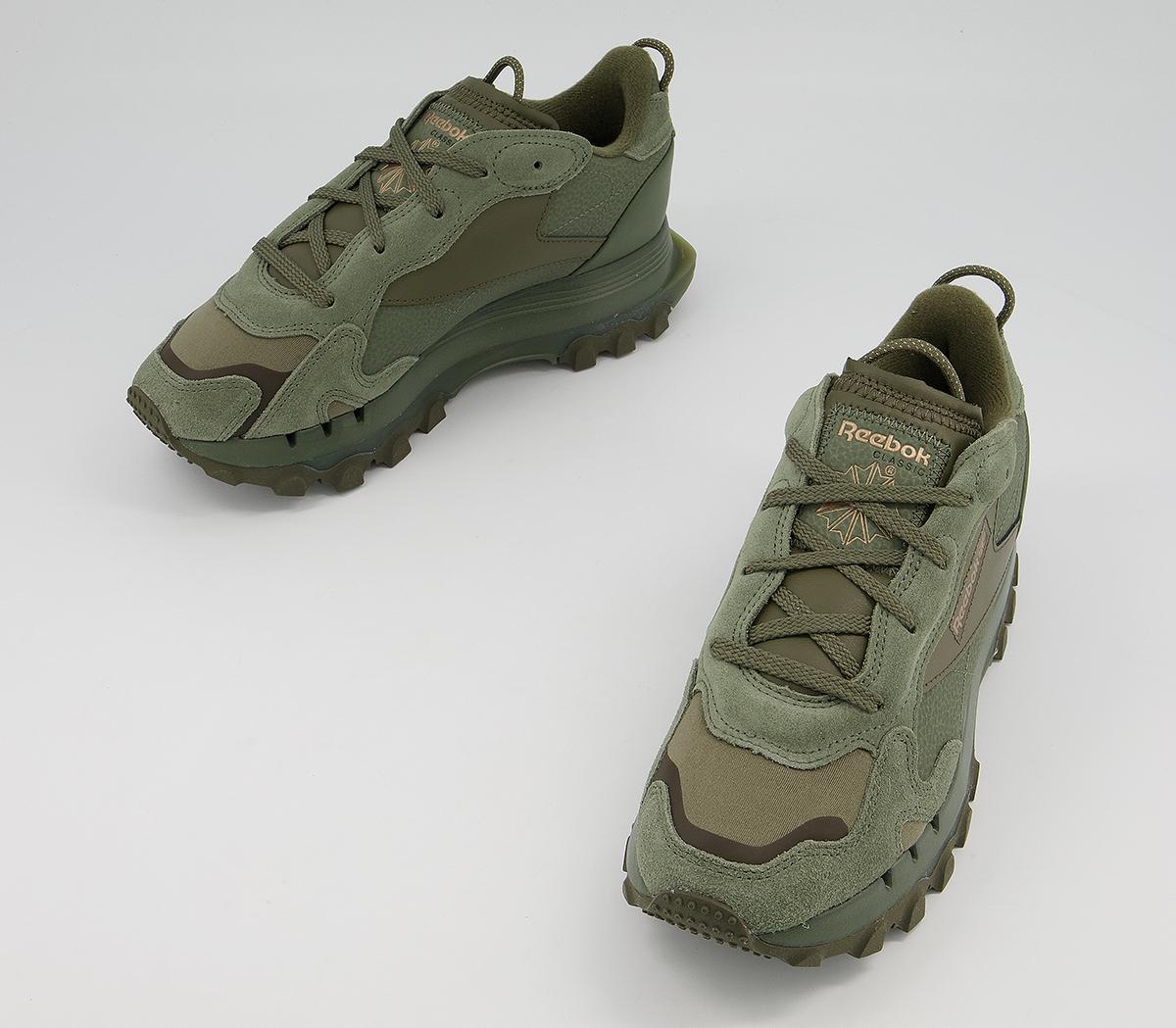 Reebok Classic Leather Cardi Trainers Reebok Classic Leather Cardi Trainers Hunter Green Golden Bronze