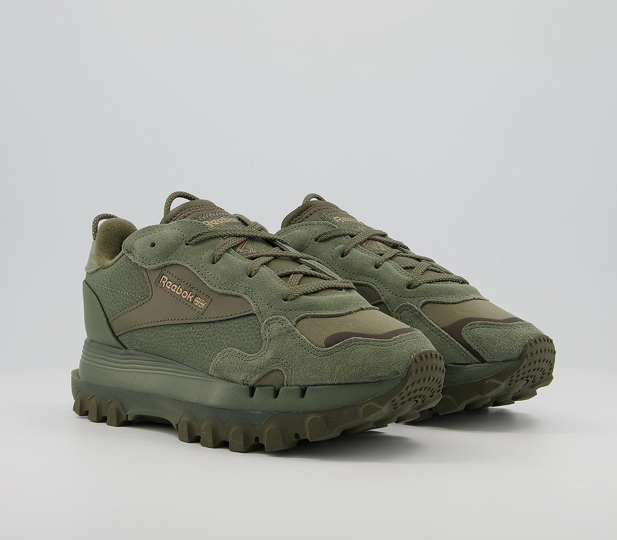 Reebok Classic Leather Cardi Trainers Reebok Classic Leather Cardi Trainers Hunter Green Golden Bronze