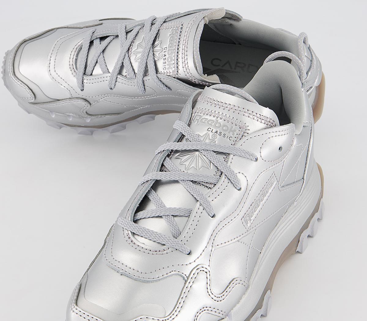 Reebok Classic Leather Cardi B Trainers Reebok Classic Leather Cardi B Trainers Silver Pewter Black