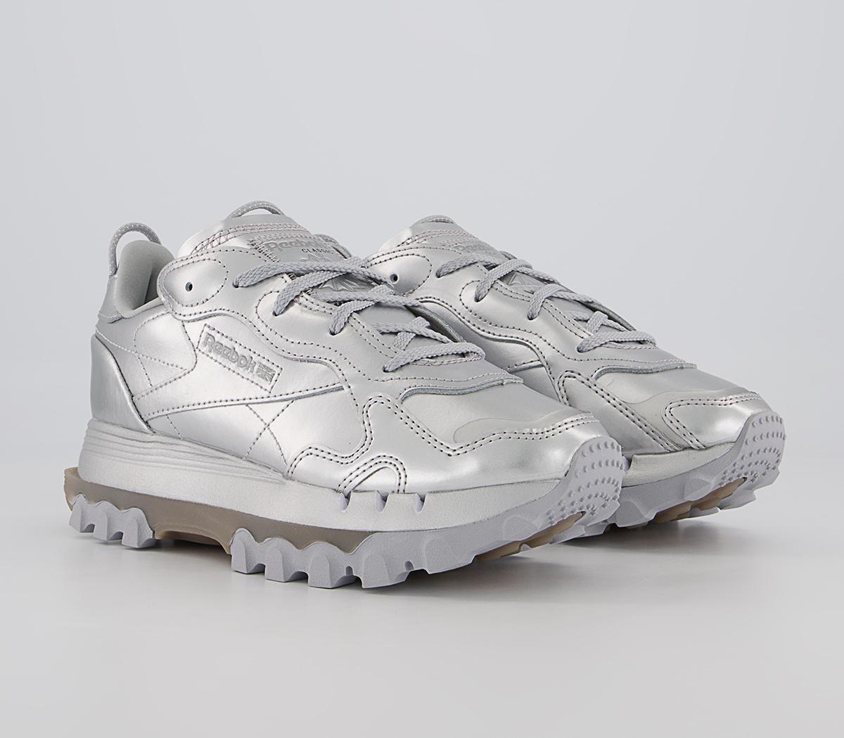 Reebok Classic Leather Cardi B Trainers Reebok Classic Leather Cardi B Trainers Silver Pewter Black