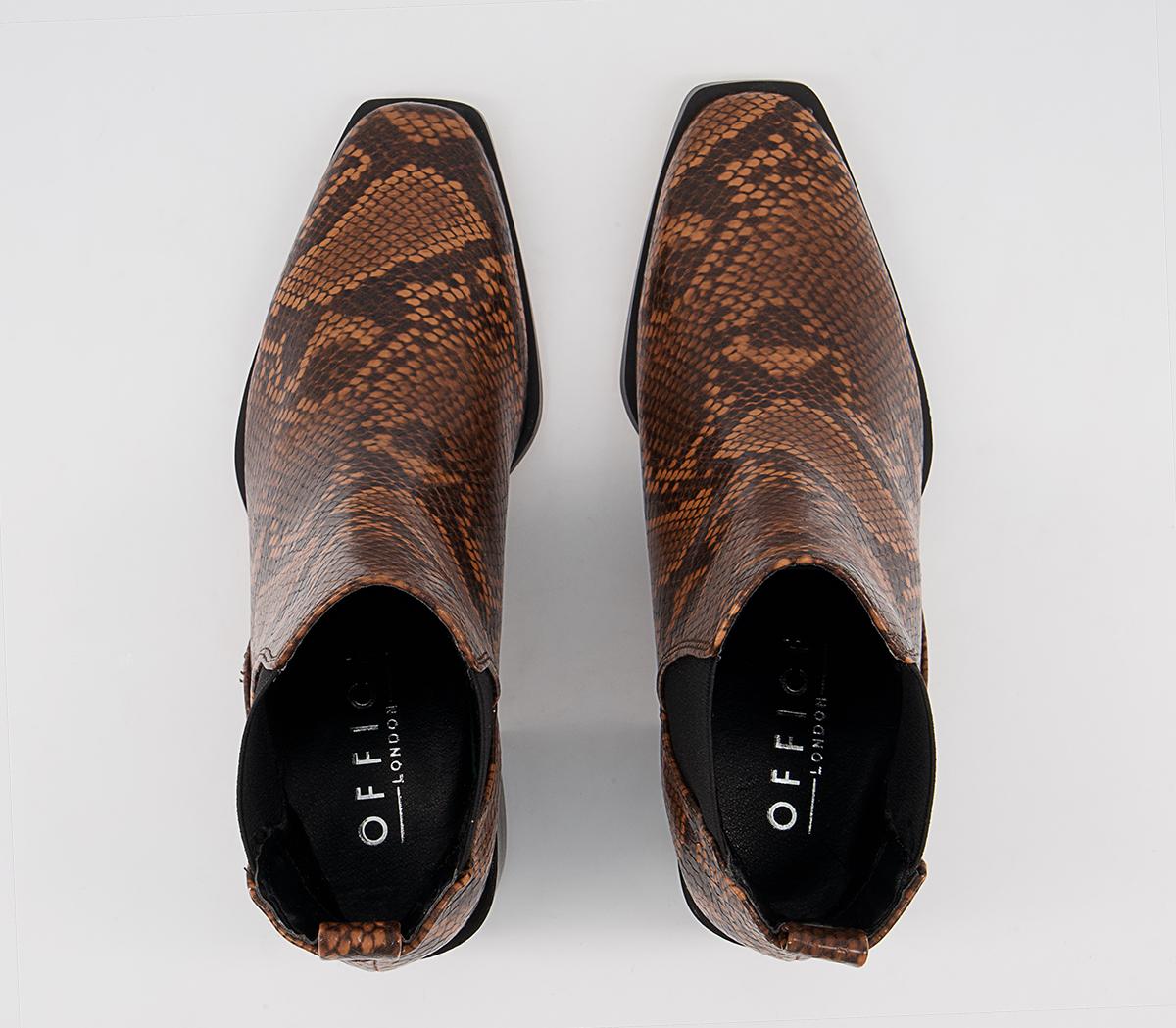 Office Application Heeled Chelsea Boots Office Application Heeled Chelsea Boots Tan Snake