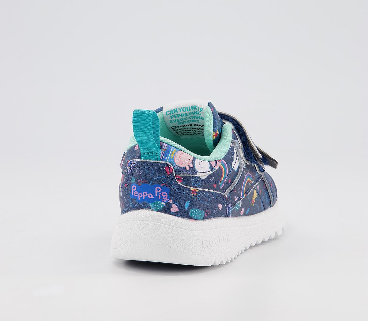 Reebok Clasp Infant Trainers Reebok Clasp Infant Trainers Peppa Pig Navy Pixel Mint White