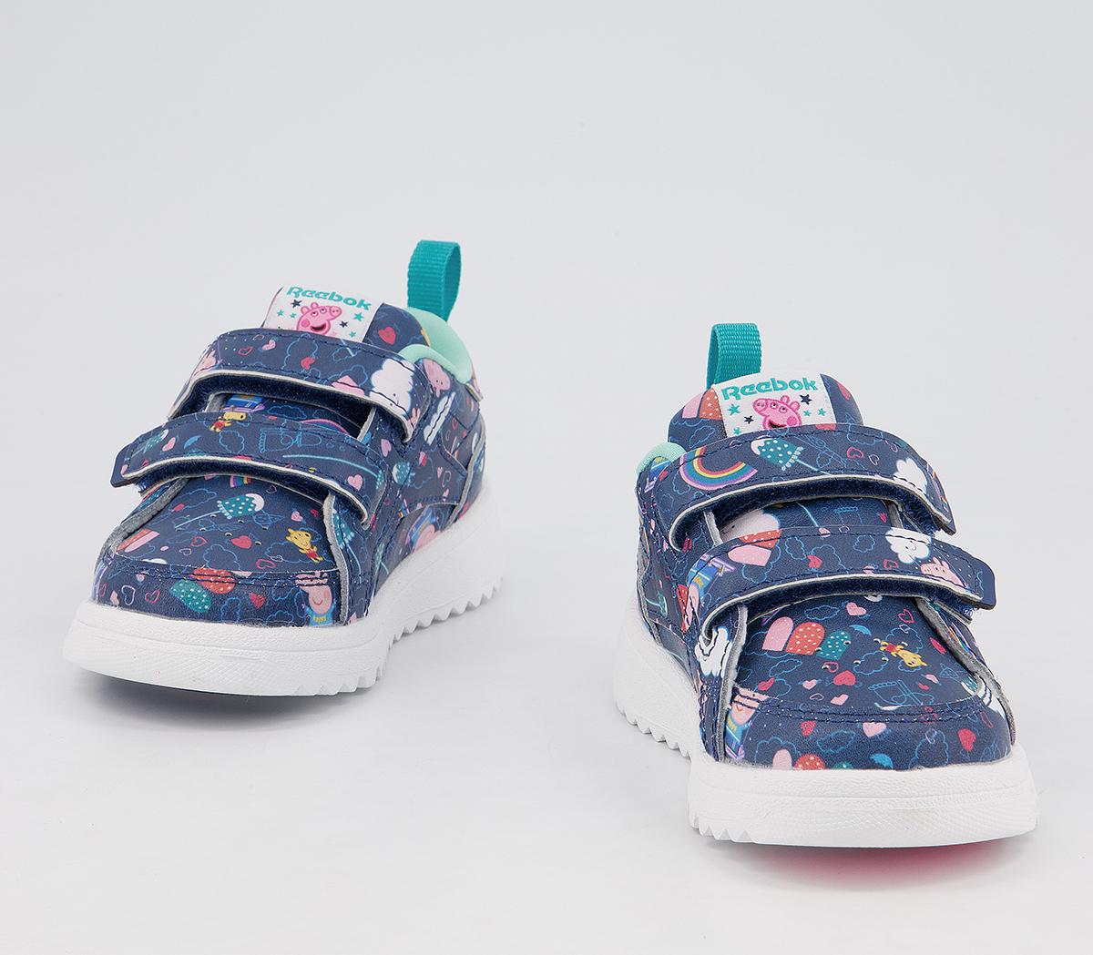 Reebok Clasp Infant Trainers Reebok Clasp Infant Trainers Peppa Pig Navy Pixel Mint White