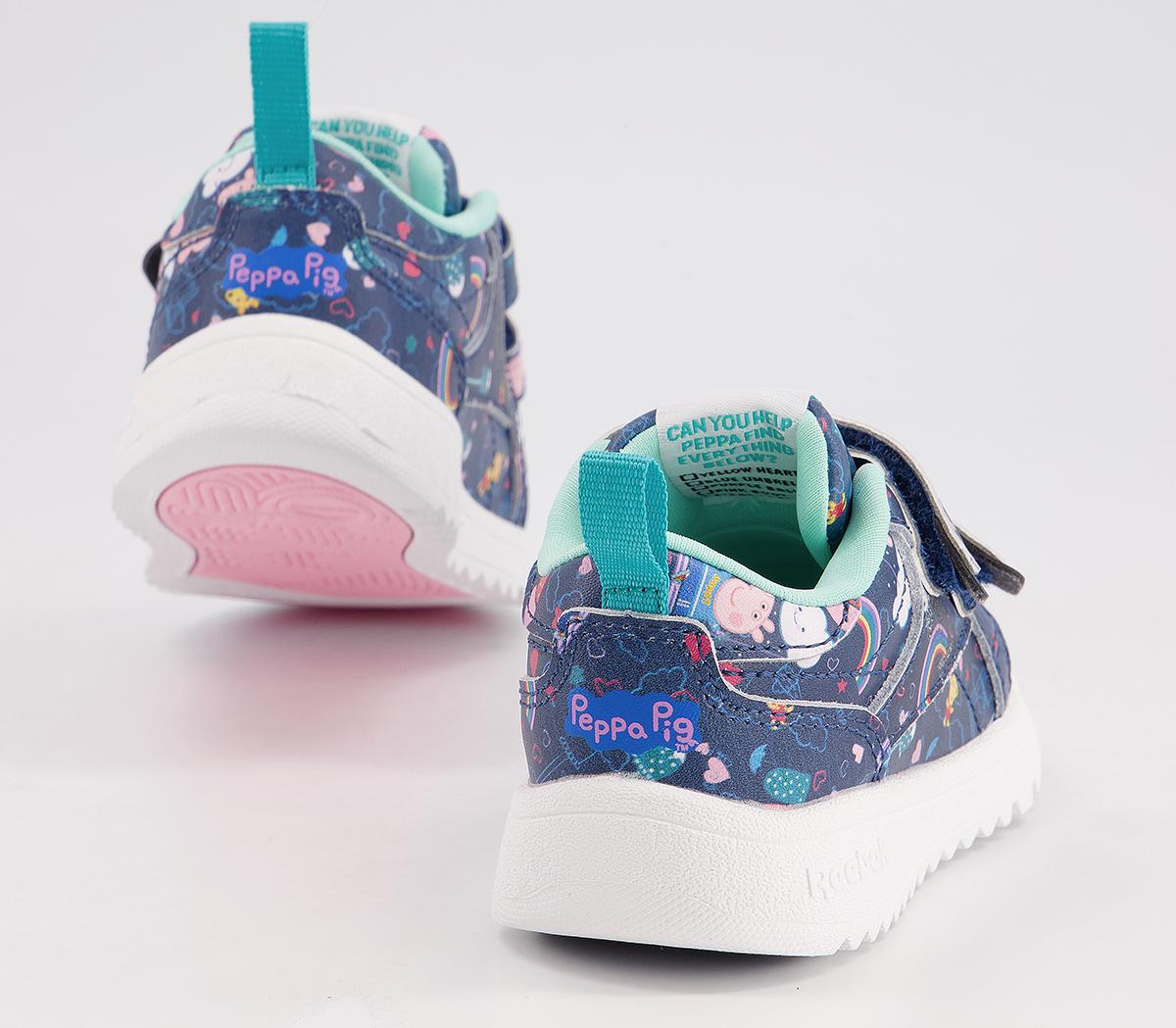 Reebok Clasp Infant Trainers Reebok Clasp Infant Trainers Peppa Pig Navy Pixel Mint White