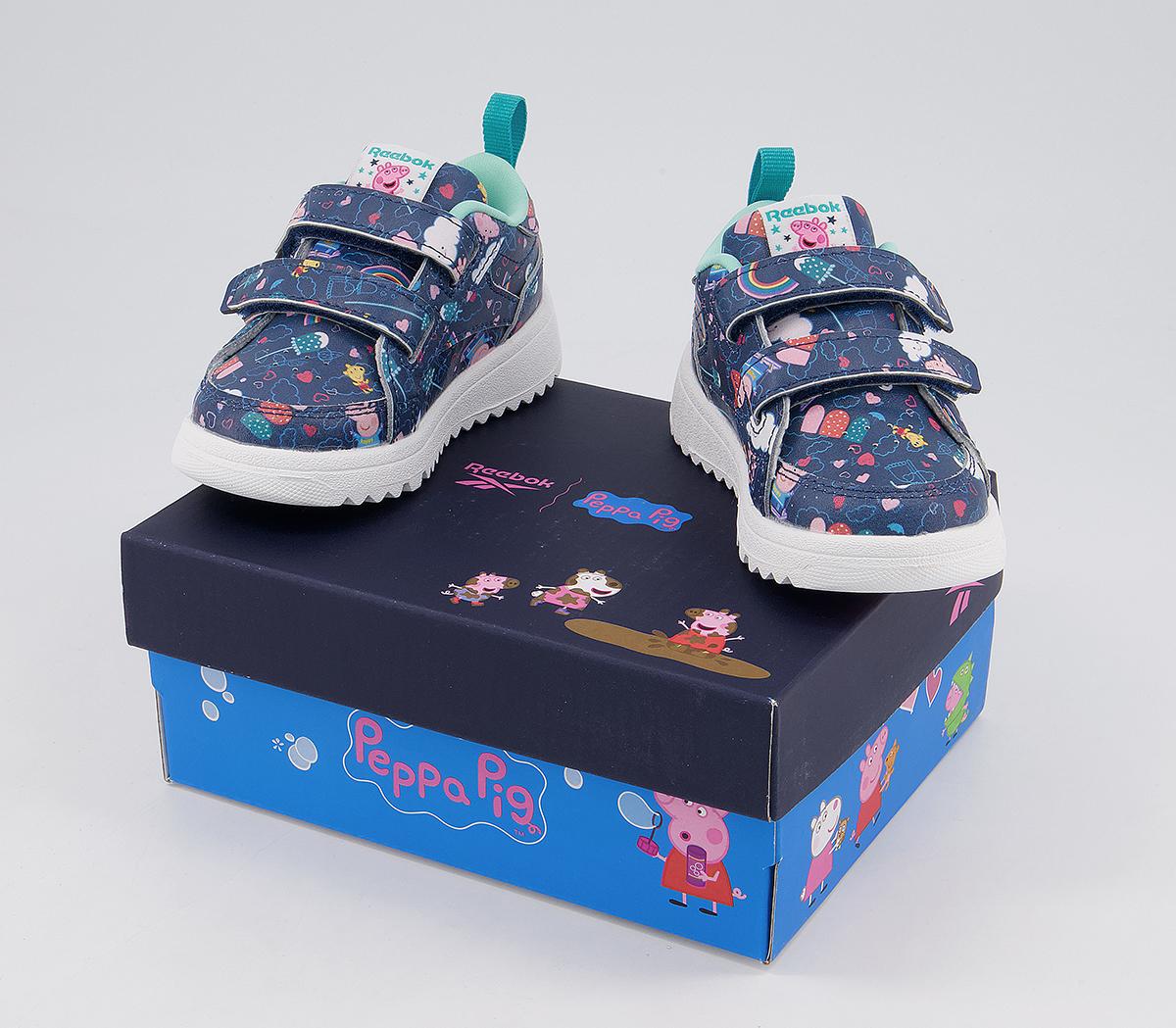 Reebok Clasp Infant Trainers Reebok Clasp Infant Trainers Peppa Pig Navy Pixel Mint White