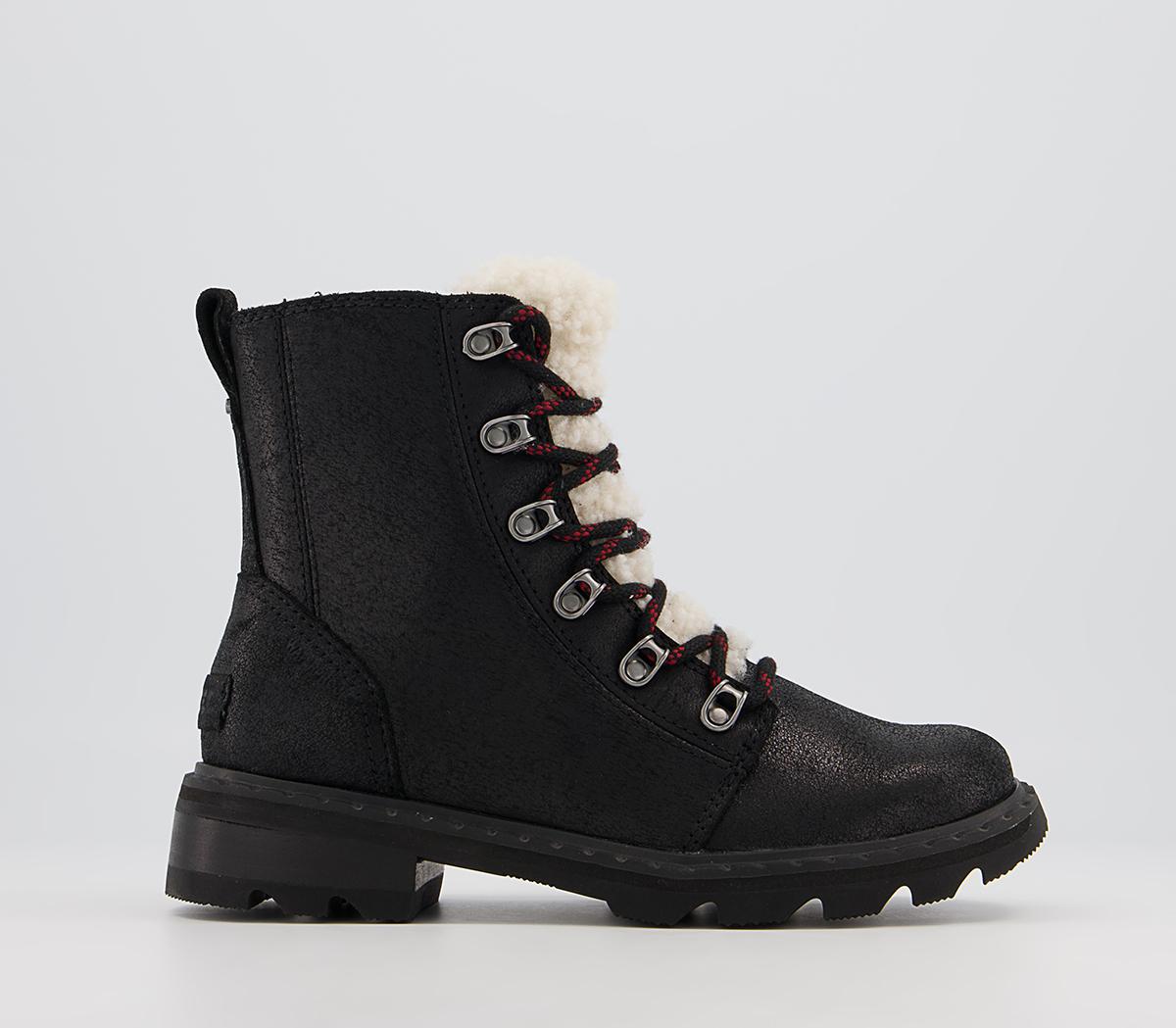 Sorel Lennox Lace Cozy Boots Black - Women's Ankle Boots