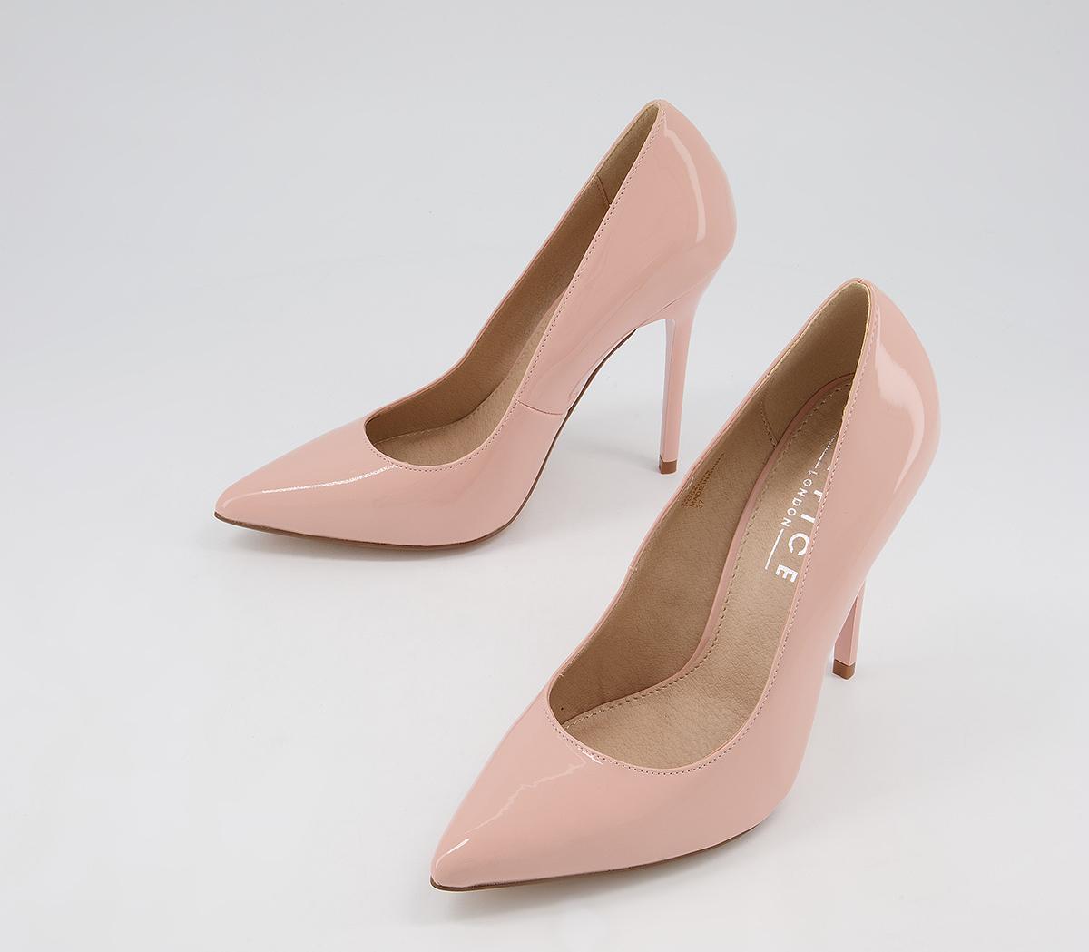Office Healing Pointed Court High Heels Office Healing Pointed Court High Heels Nude Patent