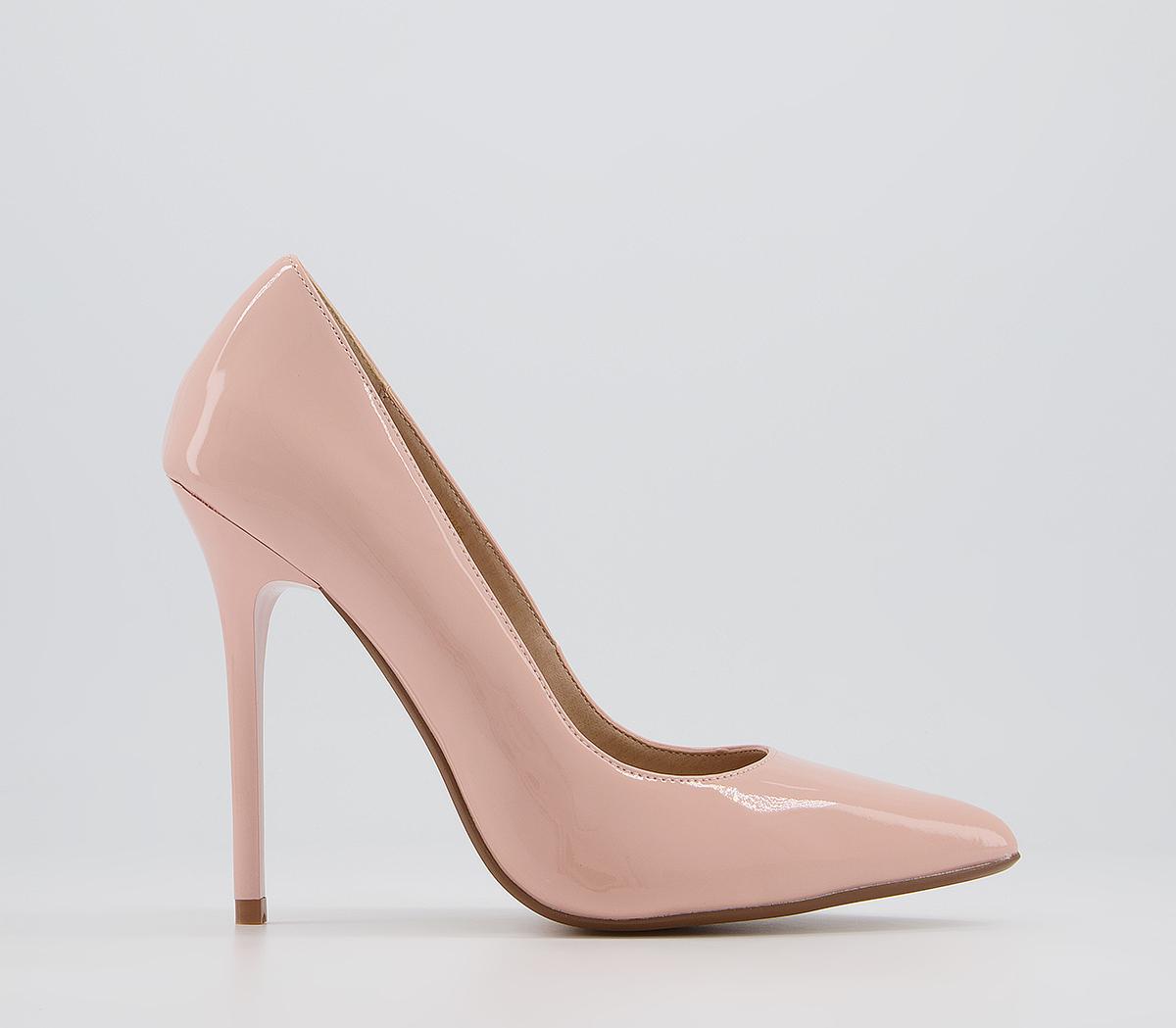 Office Healing Pointed Court High Heels Office Healing Pointed Court High Heels Nude Patent