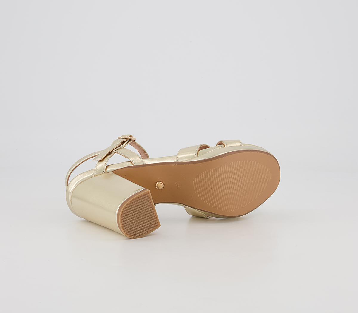 Office Hackham Platform Two Part Block Heeled Sandals Office Hackham Platform Two Part Block Heeled Sandals Gold