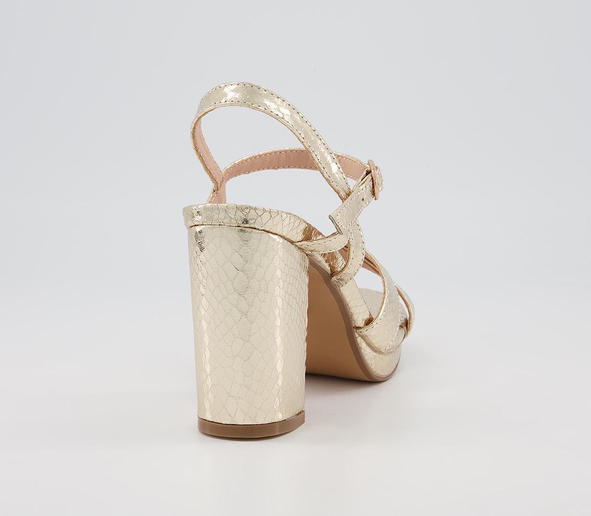 Office Hackham Platform Two Part Sandals Office Hackham Platform Two Part Sandals Gold Snake