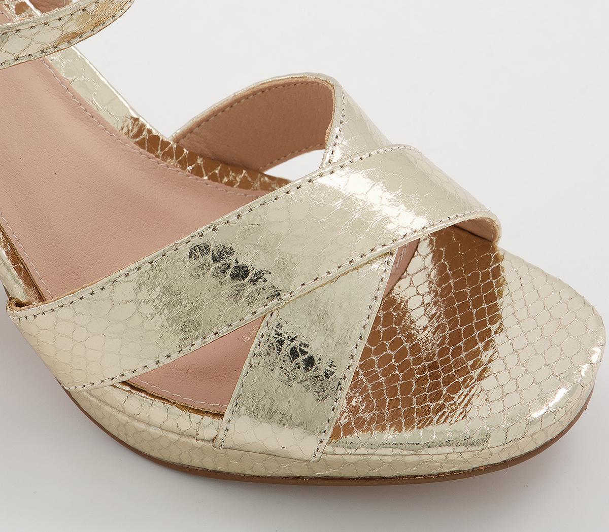 Office Hackham Platform Two Part Sandals Office Hackham Platform Two Part Sandals Gold Snake