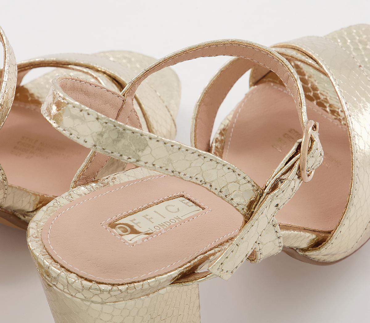 Office Hackham Platform Two Part Sandals Office Hackham Platform Two Part Sandals Gold Snake