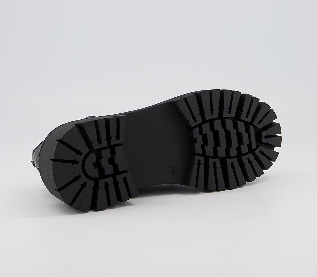 Office Functionally Chunky Lace Up Flats Office Functionally Chunky Lace Up Flats Black