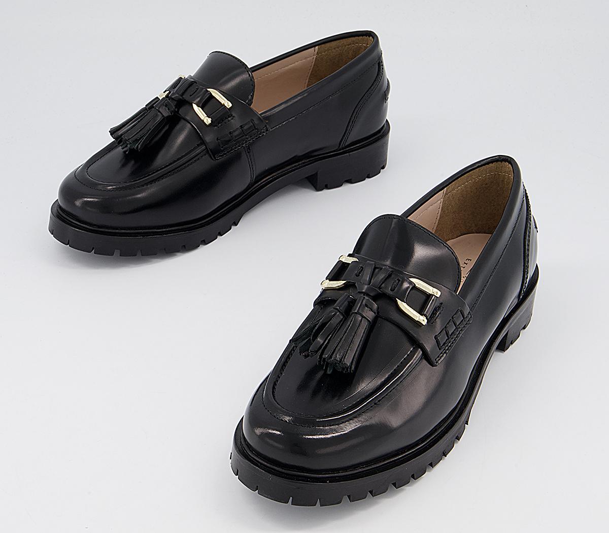 Office Fawn Chunky Tassel Loafers Office Fawn Chunky Tassel Loafers Black Box Leather