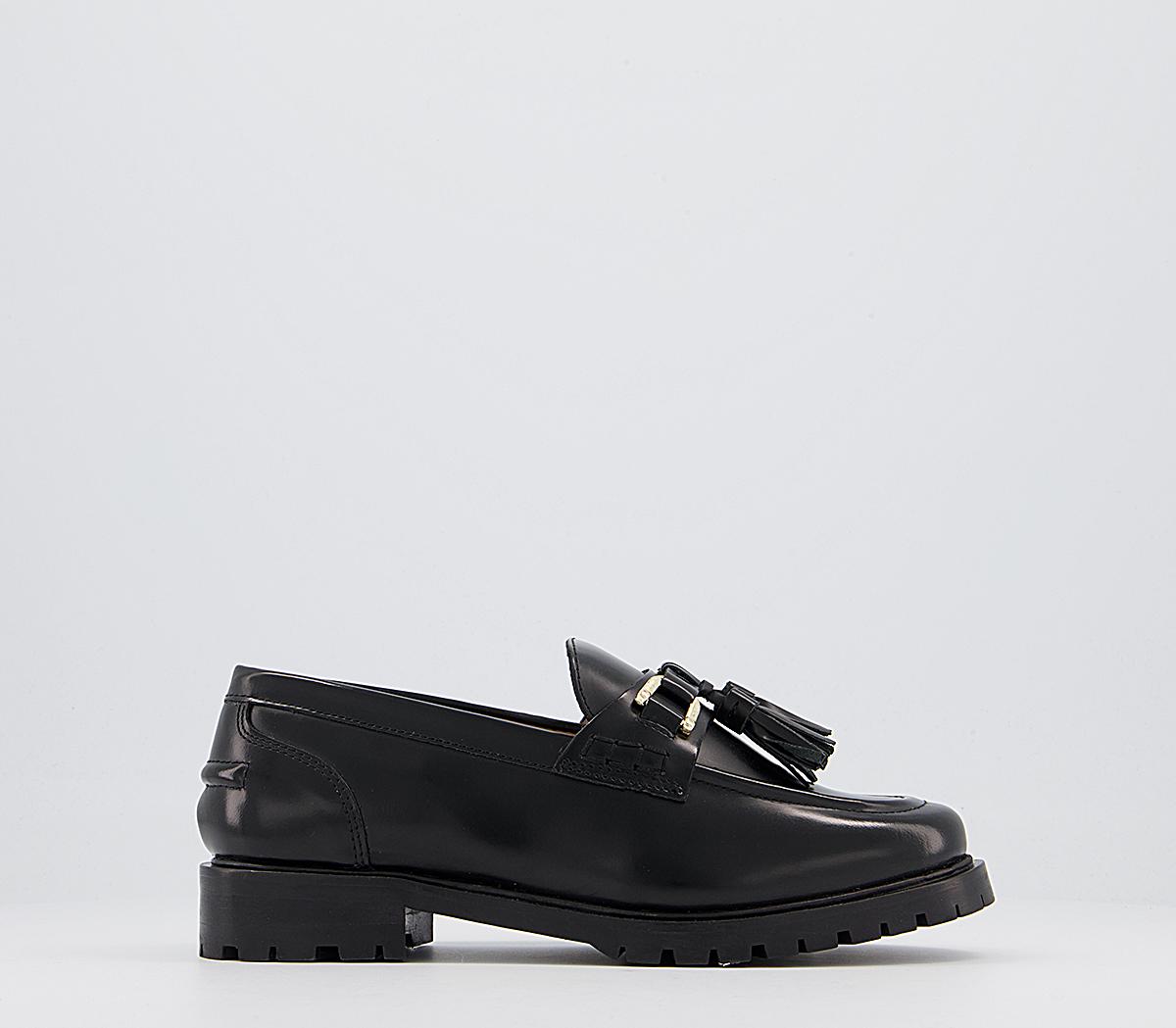 Office Fawn Chunky Tassel Loafers Office Fawn Chunky Tassel Loafers Black Box Leather