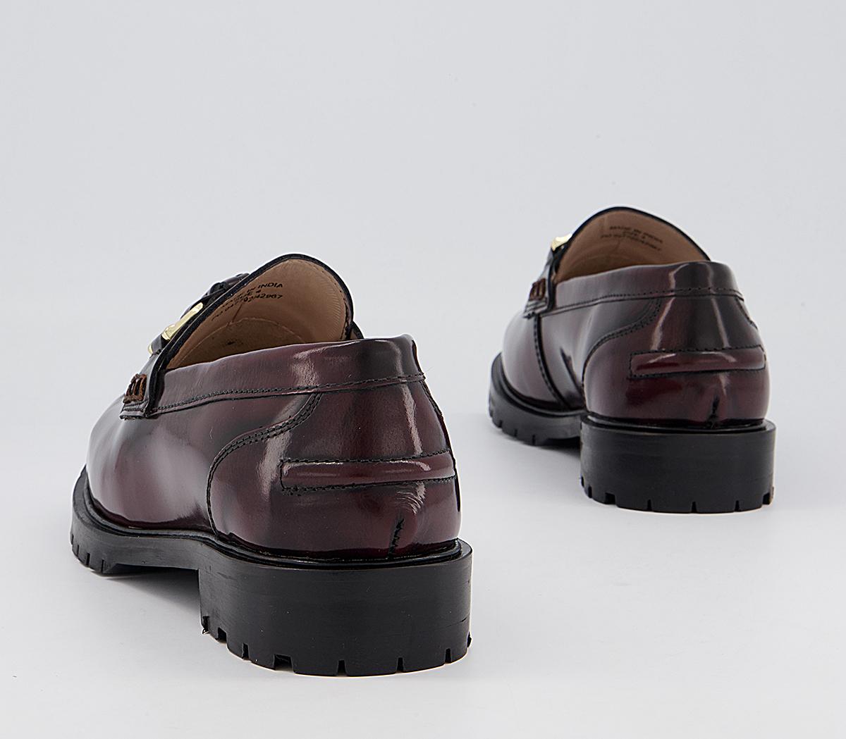 Office Fawn Chunky Tassel Loafers Office Fawn Chunky Tassel Loafers Dark Burgundy Box Leather