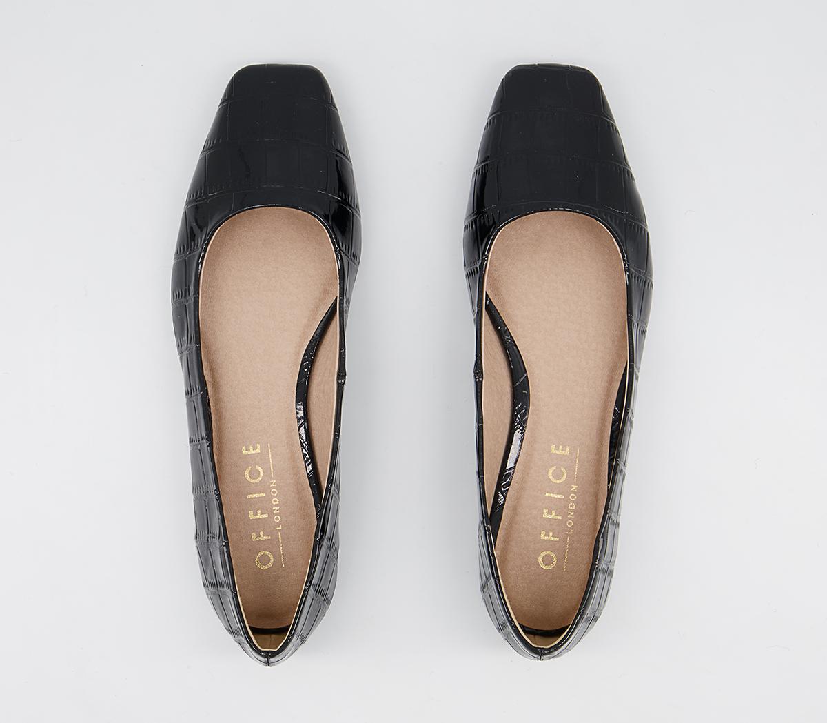 Office Framework Soft Square Toe Pumps Office Framework Soft Square Toe Pumps Black Patent Croc