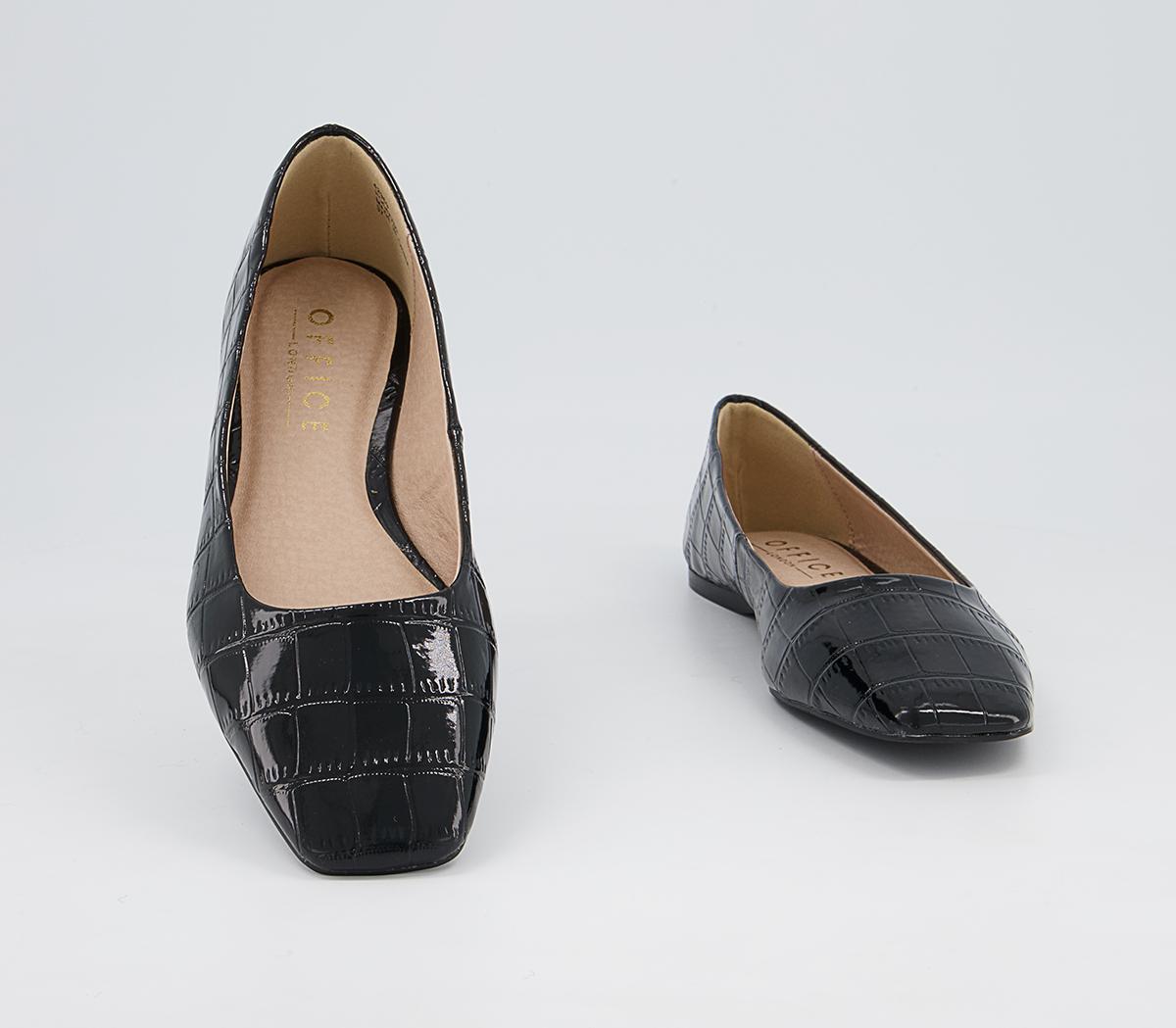 Office Framework Soft Square Toe Pumps Office Framework Soft Square Toe Pumps Black Patent Croc