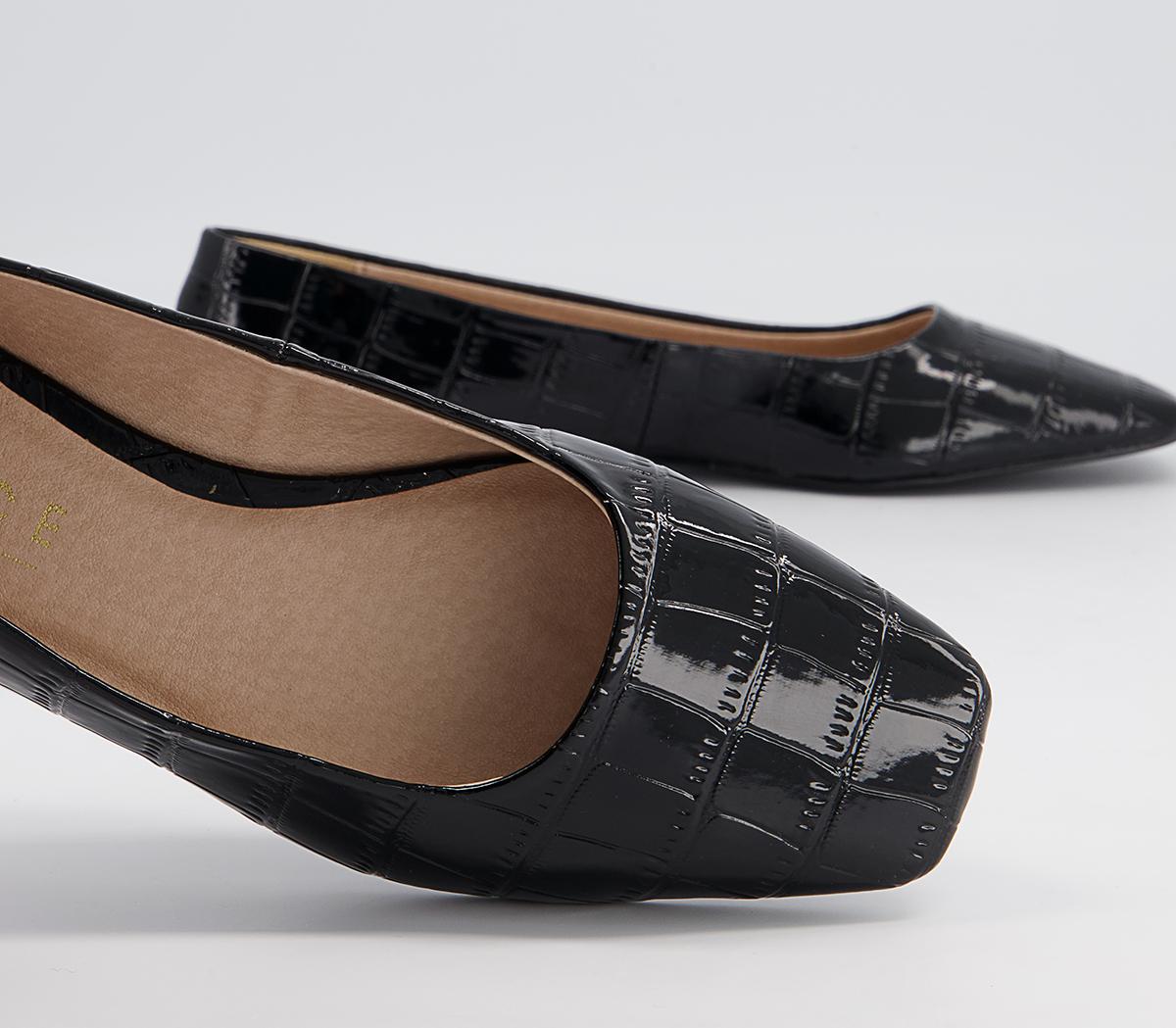 Office Framework Soft Square Toe Pumps Office Framework Soft Square Toe Pumps Black Patent Croc