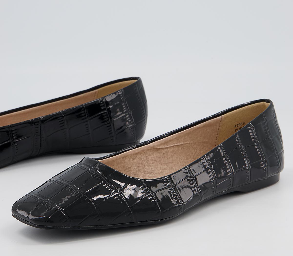Office Framework Soft Square Toe Pumps Office Framework Soft Square Toe Pumps Black Patent Croc