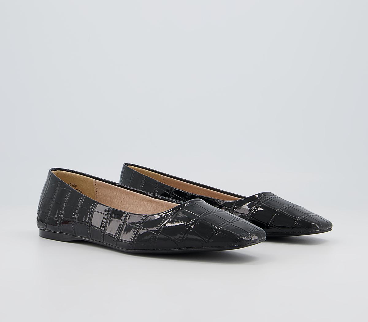 Office Framework Soft Square Toe Pumps Office Framework Soft Square Toe Pumps Black Patent Croc