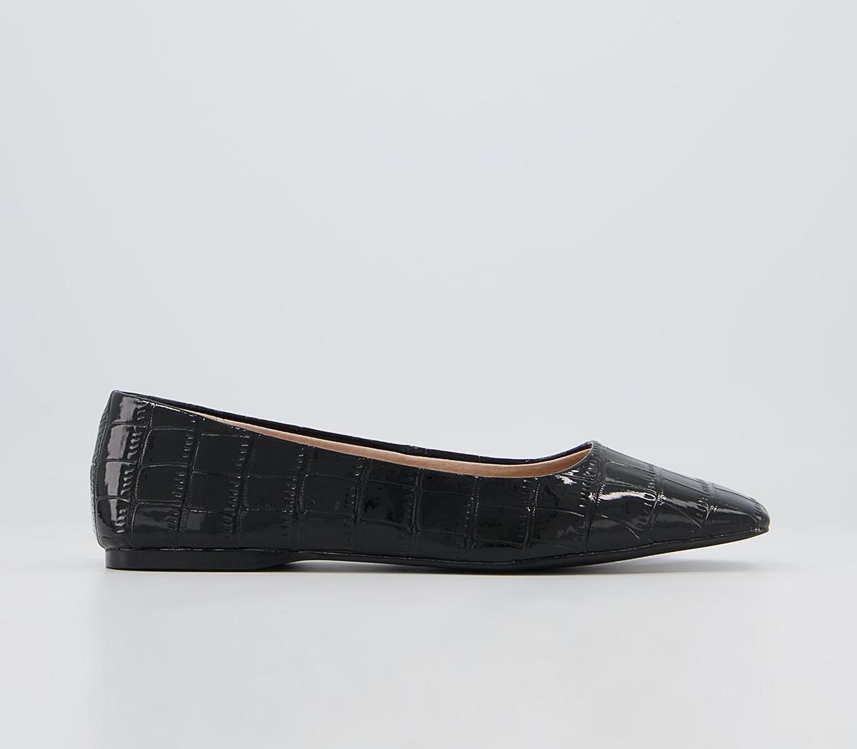Office Framework Soft Square Toe Pumps Office Framework Soft Square Toe Pumps Black Patent Croc