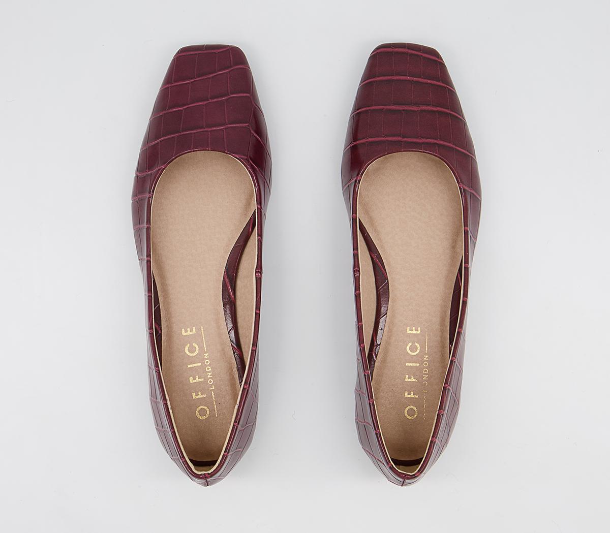 Office Framework Soft Square Toe Pumps Office Framework Soft Square Toe Pumps Burgundy Croc