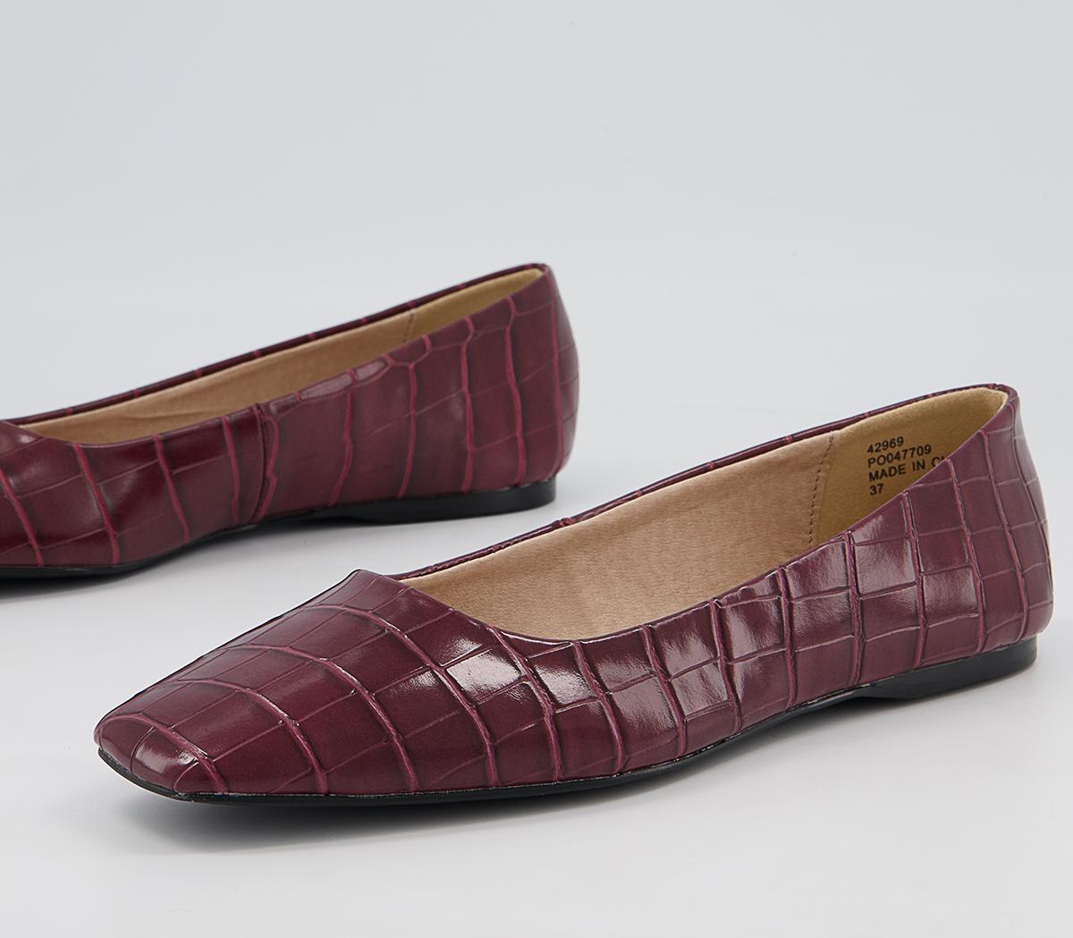 Office Framework Soft Square Toe Pumps Office Framework Soft Square Toe Pumps Burgundy Croc