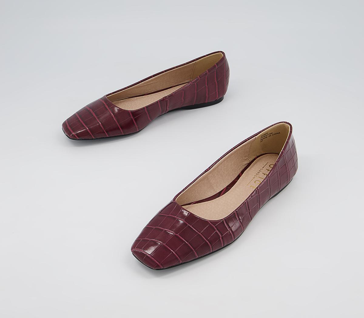 Office Framework Soft Square Toe Pumps Office Framework Soft Square Toe Pumps Burgundy Croc