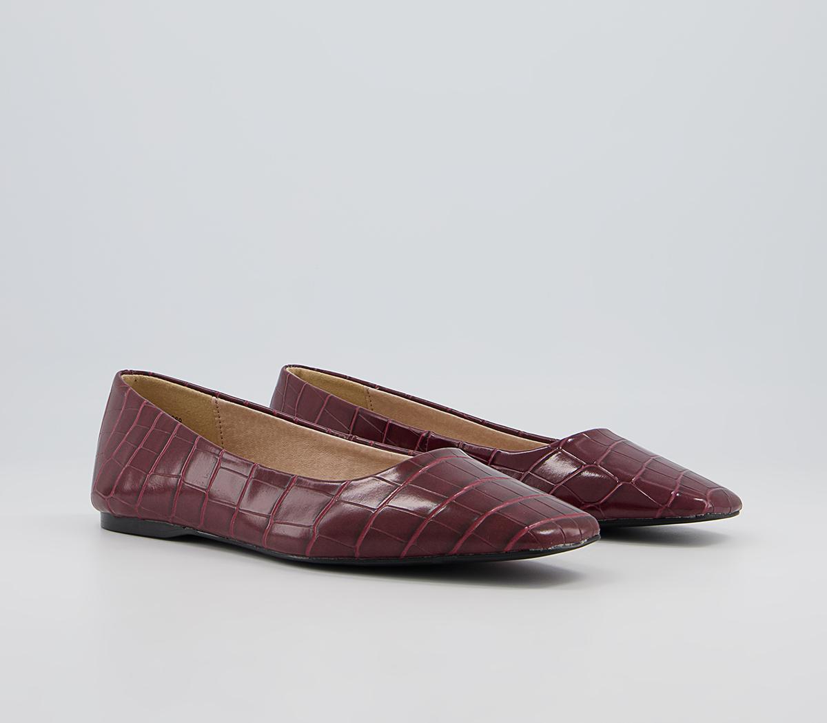 Office Framework Soft Square Toe Pumps Office Framework Soft Square Toe Pumps Burgundy Croc
