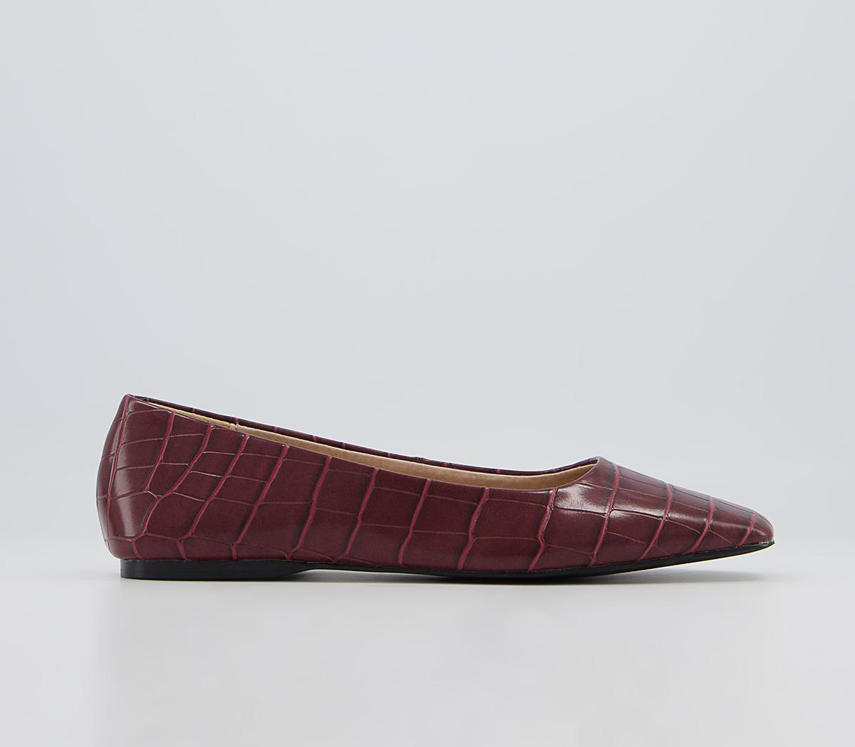 Office Framework Soft Square Toe Pumps Office Framework Soft Square Toe Pumps Burgundy Croc