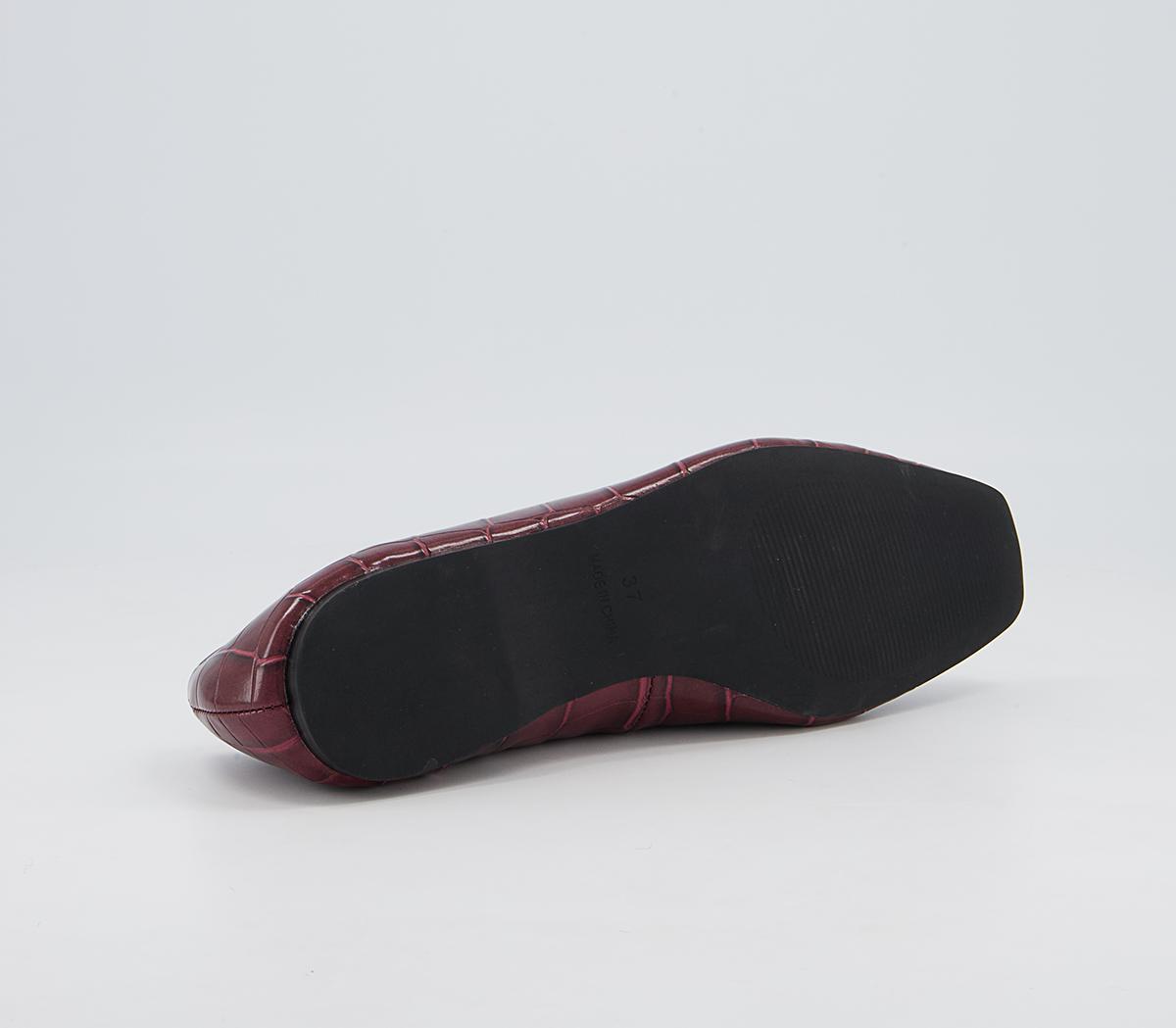 Office Framework Soft Square Toe Pumps Office Framework Soft Square Toe Pumps Burgundy Croc