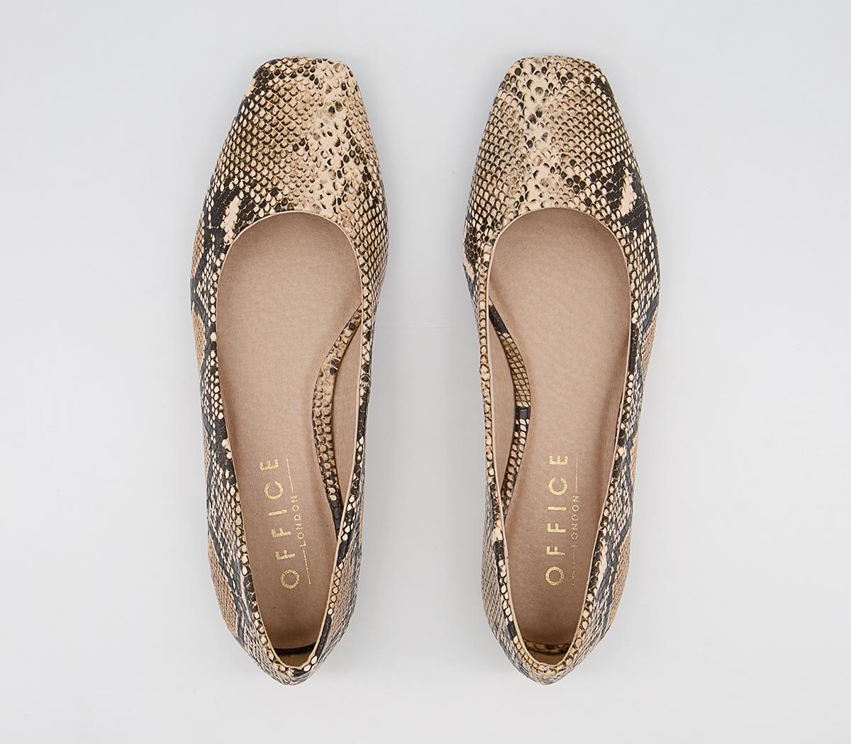 Office Framework Soft Square Toe Pumps Office Framework Soft Square Toe Pumps Natural Snake