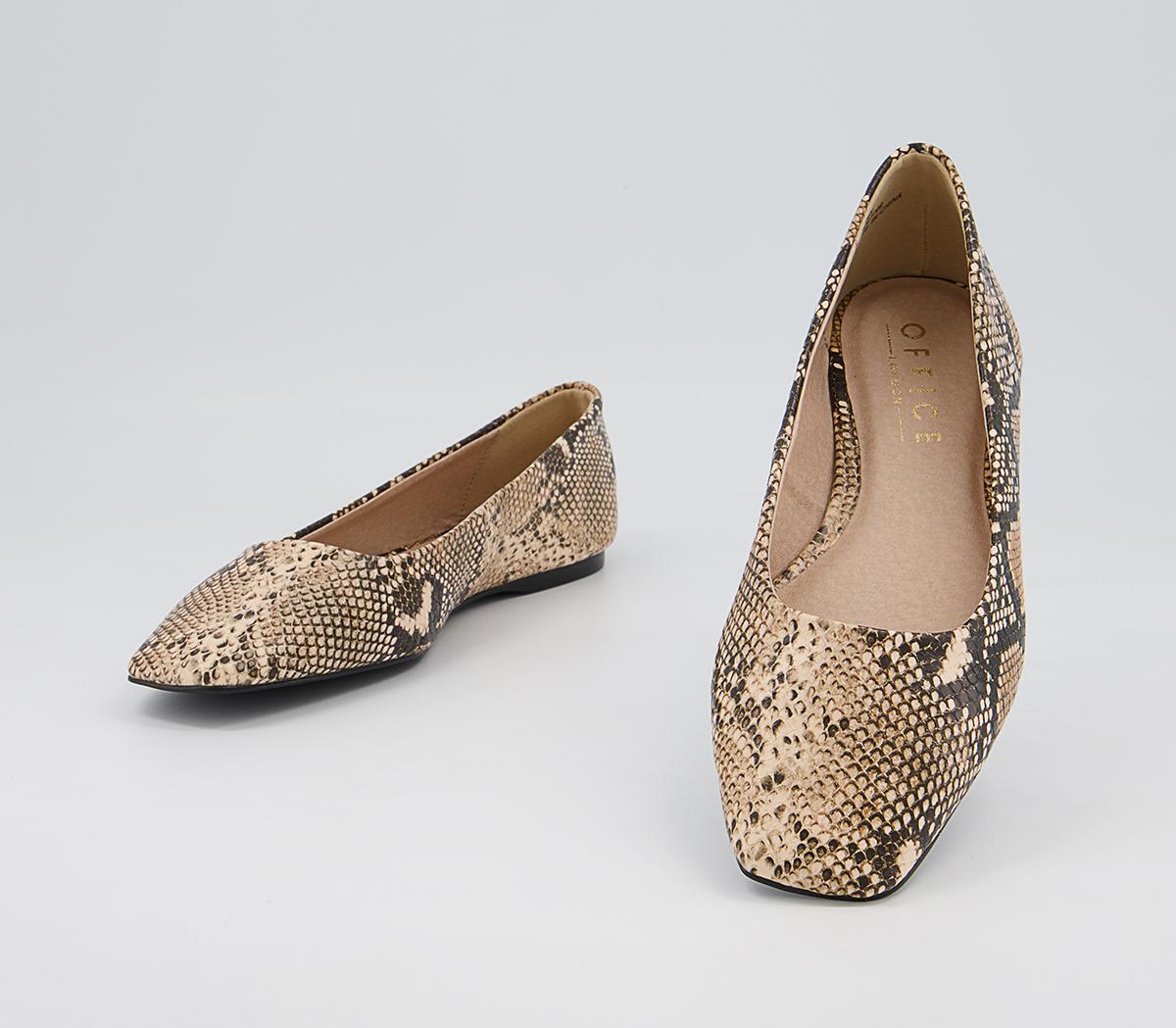Office Framework Soft Square Toe Pumps Office Framework Soft Square Toe Pumps Natural Snake