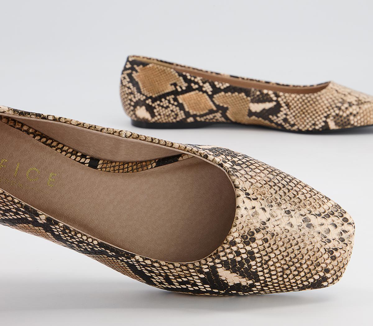 Office Framework Soft Square Toe Pumps Office Framework Soft Square Toe Pumps Natural Snake