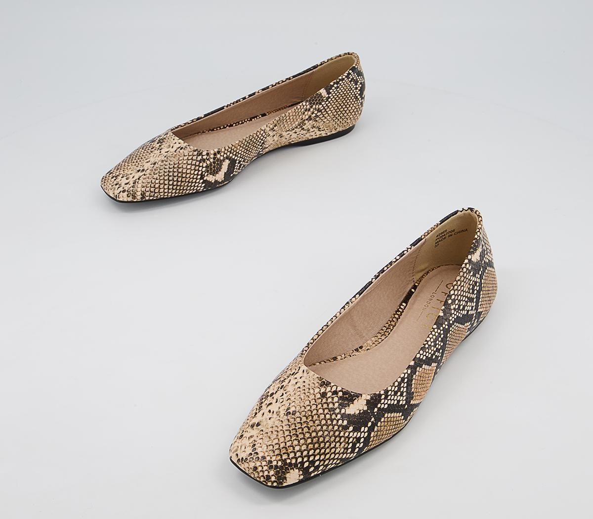 Office Framework Soft Square Toe Pumps Office Framework Soft Square Toe Pumps Natural Snake