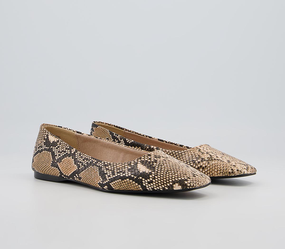 Office Framework Soft Square Toe Pumps Office Framework Soft Square Toe Pumps Natural Snake