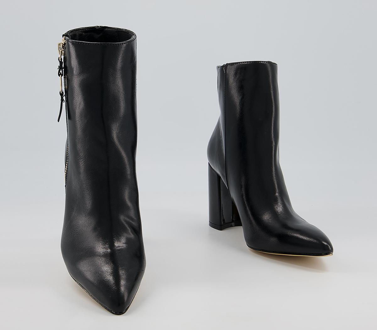 Office Amy High Branded Block Point Boots Office Amy High Branded Block Point Boots Black Patent