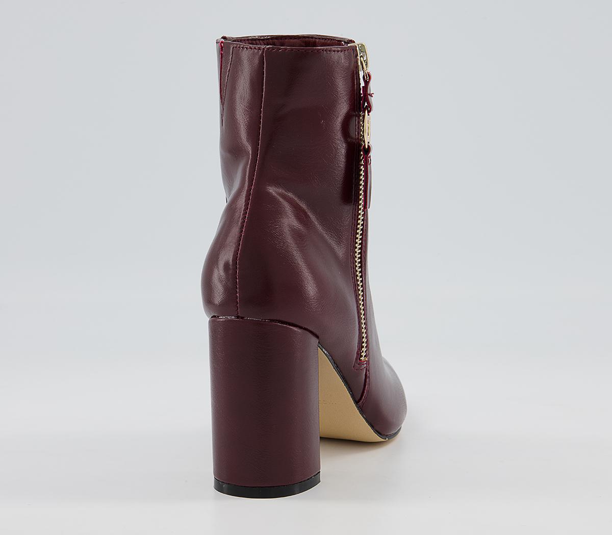 Office Amy High Branded Block Point Boots Office Amy High Branded Block Point Boots Oxblood