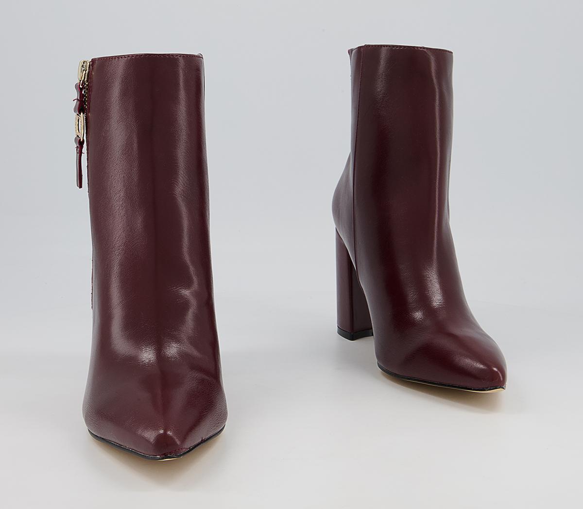 Office Amy High Branded Block Point Boots Office Amy High Branded Block Point Boots Oxblood