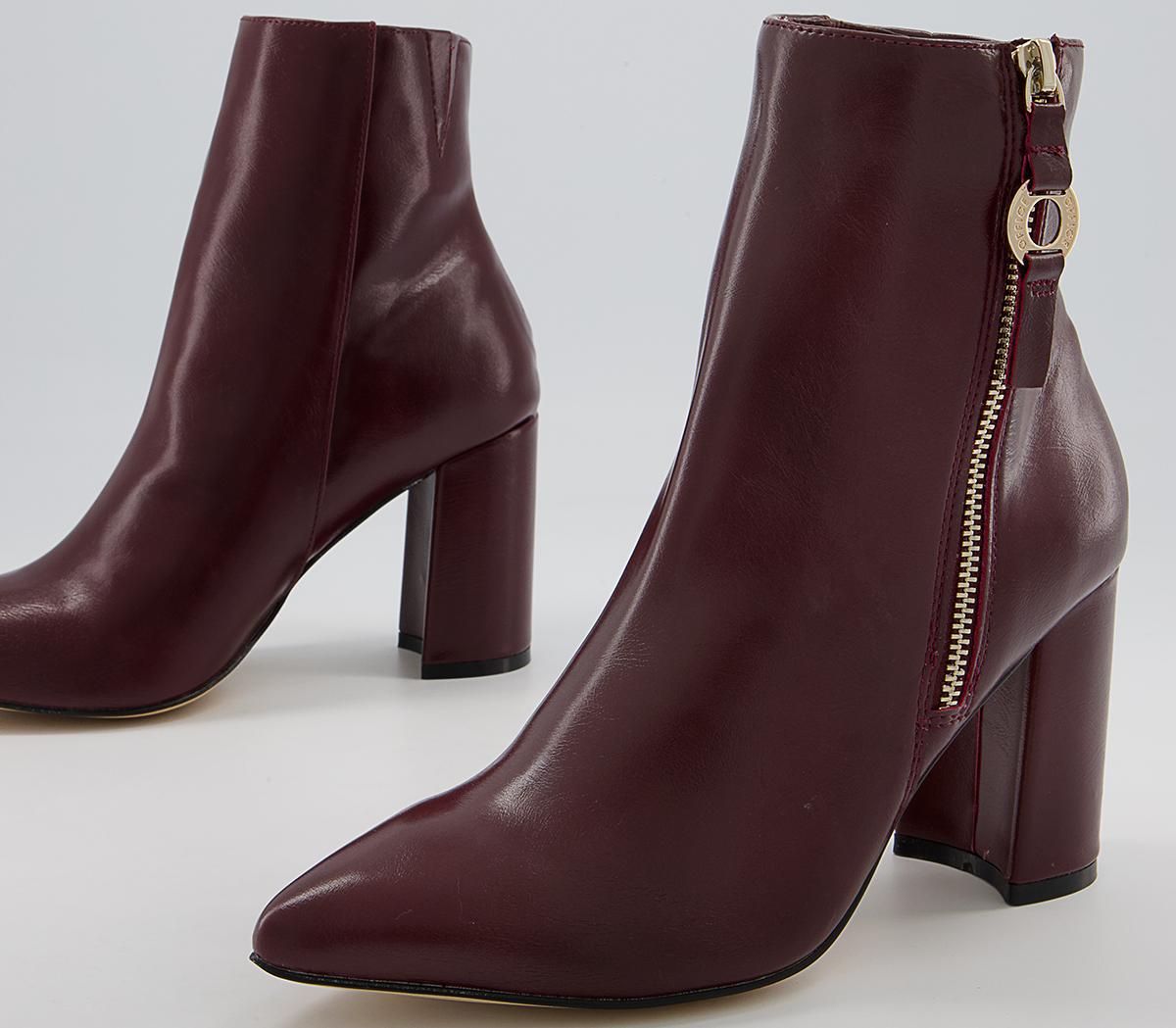 Office Amy High Branded Block Point Boots Office Amy High Branded Block Point Boots Oxblood