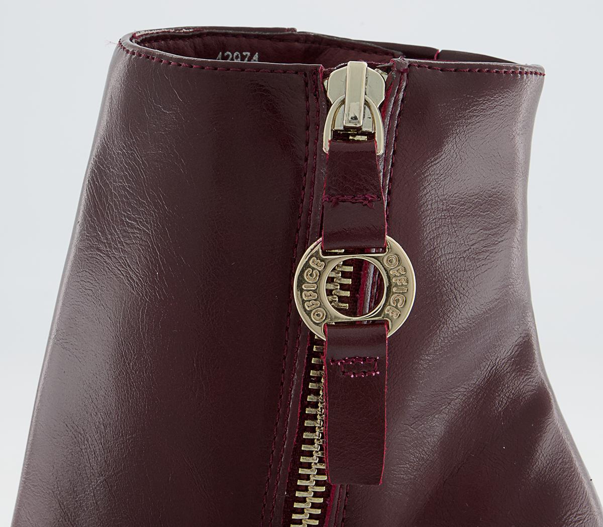Office Amy High Branded Block Point Boots Office Amy High Branded Block Point Boots Oxblood