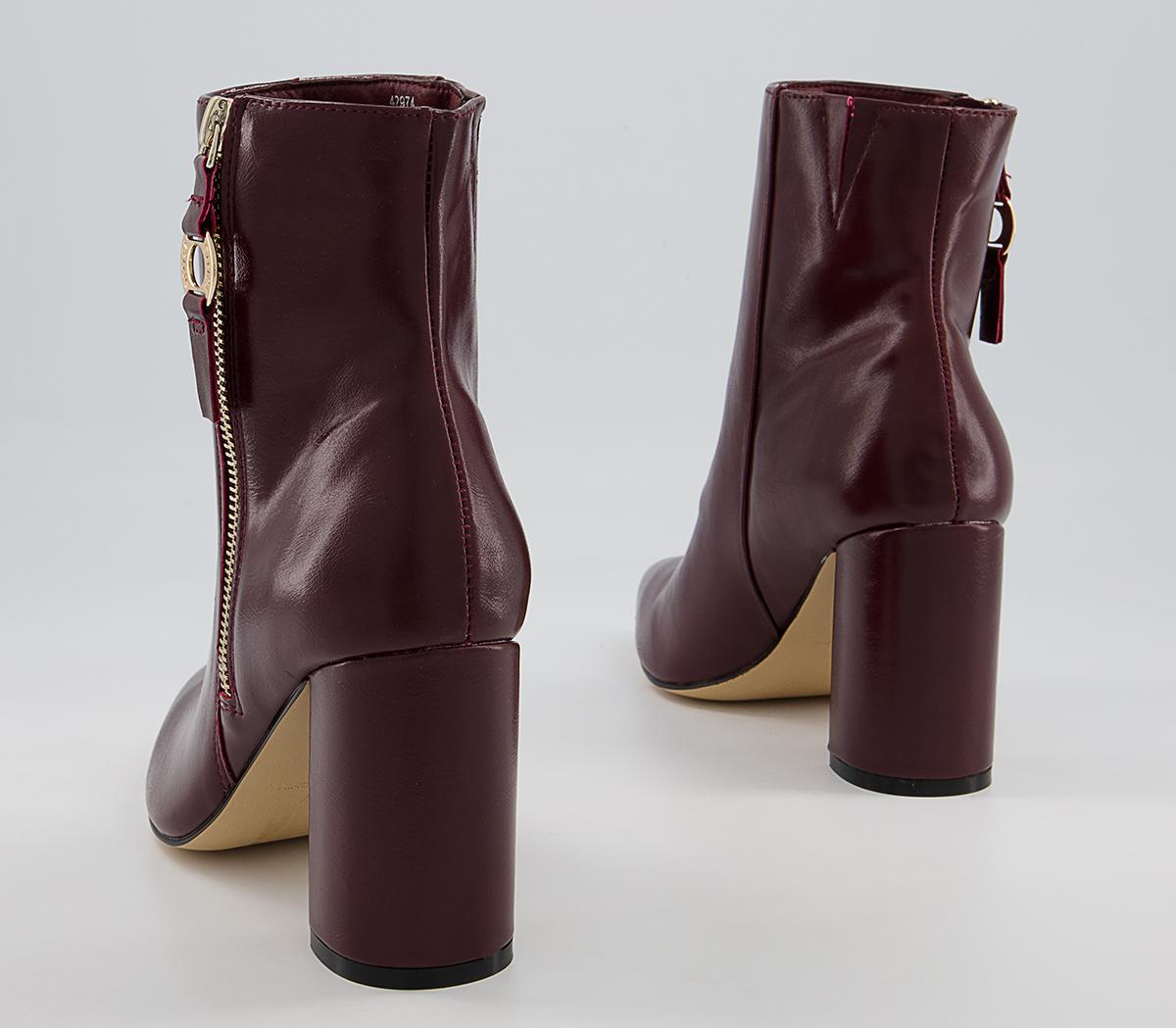 Office Amy High Branded Block Point Boots Office Amy High Branded Block Point Boots Oxblood