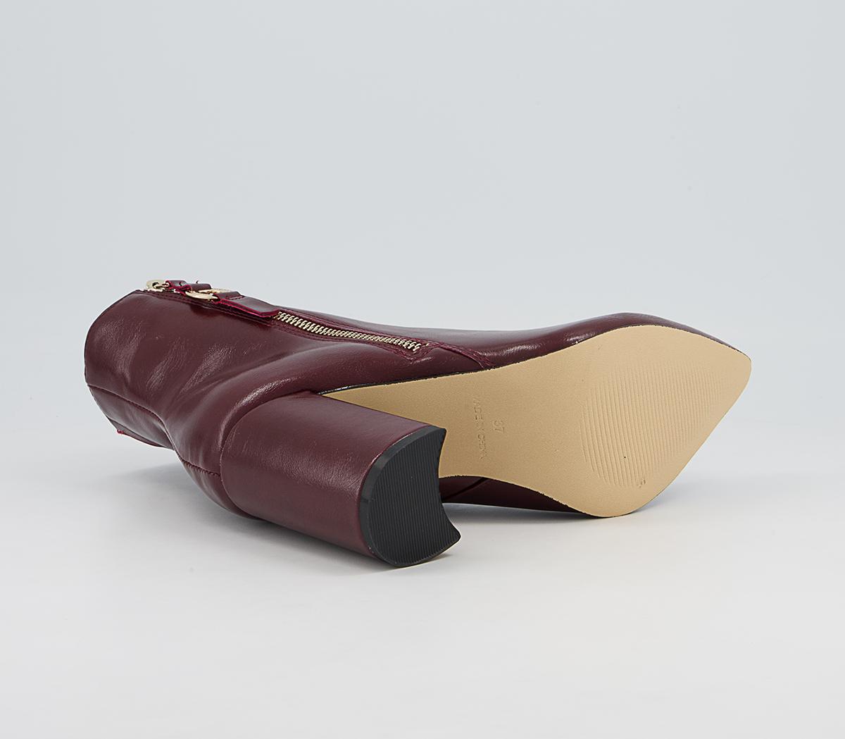 Office Amy High Branded Block Point Boots Office Amy High Branded Block Point Boots Oxblood